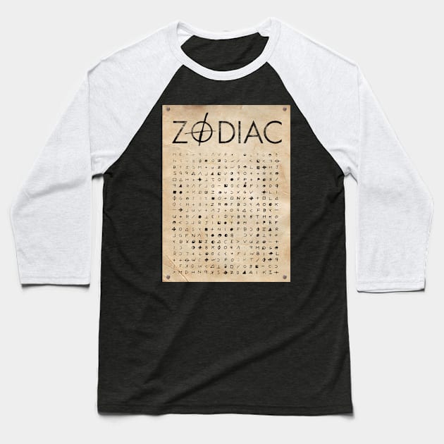 Zodiac killer Baseball T-Shirt by adriennfarkas